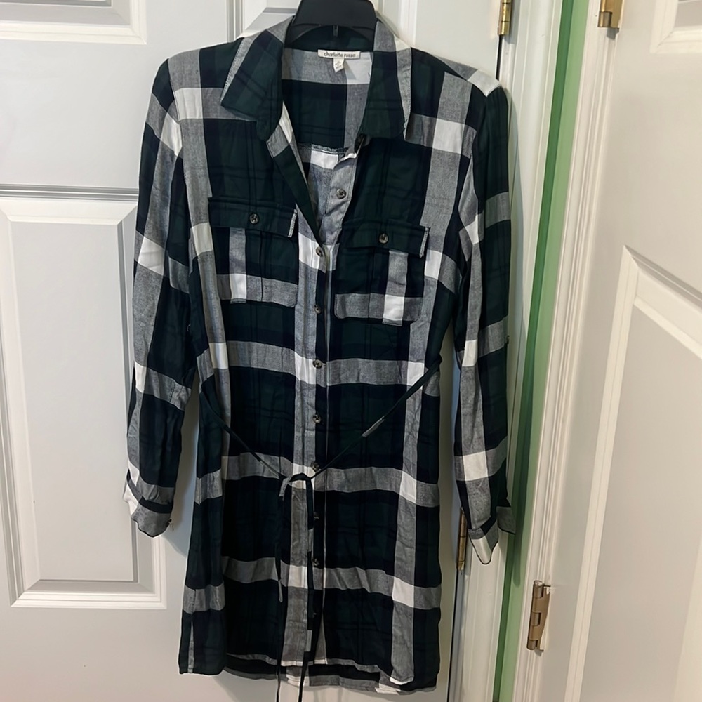 Charlotte Russe plaid button up size small dress